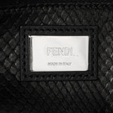 Fendi Black Vitello Seta Snakeskin Crocodile Monster Eyes Medium Peekaboo Iconic Satchel