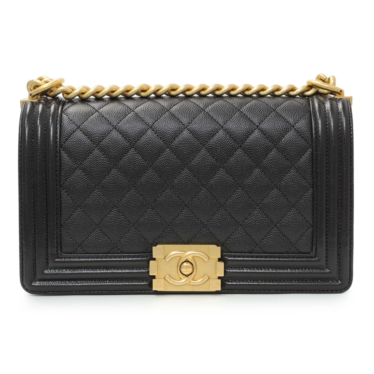 -7 items Thur July 9 ⬆️ - Chanel Black Quilted Caviar Medium Boy Flap Handbags Chanel