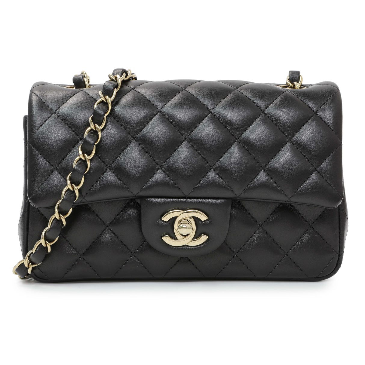 -7 items Sat July 11 ⬆️- Chanel Black Lambskin Quilted Mini Rectangular Flap Handbags Chanel