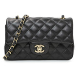 -7 items Sat July 11 ⬆️- Chanel Black Lambskin Quilted Mini Rectangular Flap Handbags Chanel