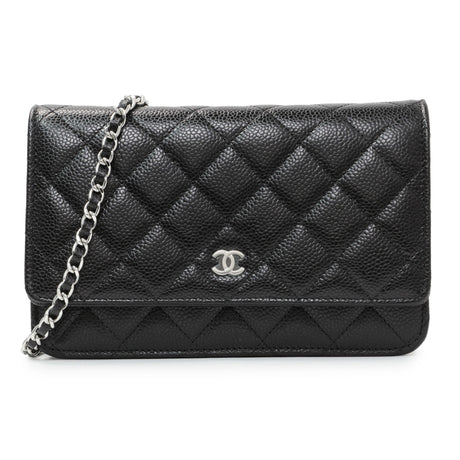 Chanel Black Quilted Caviar Wallet on Chain Handbags Chanel