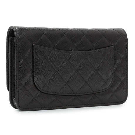Chanel Black Quilted Caviar Wallet on Chain Handbags Chanel