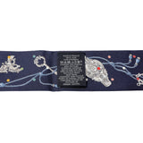 Hermes Bleu Marine Gris Argent Multicolor Silk Metallic Agneau Les Cles A Pois Fringed Twilly Accessories Hermes