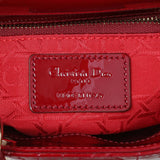 Christian Dior Cherry Red Patent Cannage Mini Lady Dior Handbags Christian Dior