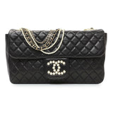 Chanel Black Lambskin Quilted Medium Westminster Pearl Flap Handbags Chanel