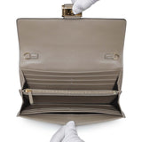 Fendi Grey Nappa Matisse FF Embossed Continental Wallet On Chain Handbags Fendi
