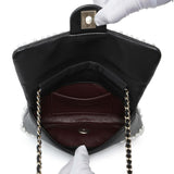 Chanel Black Calfskin Pearly Wallet On Chain