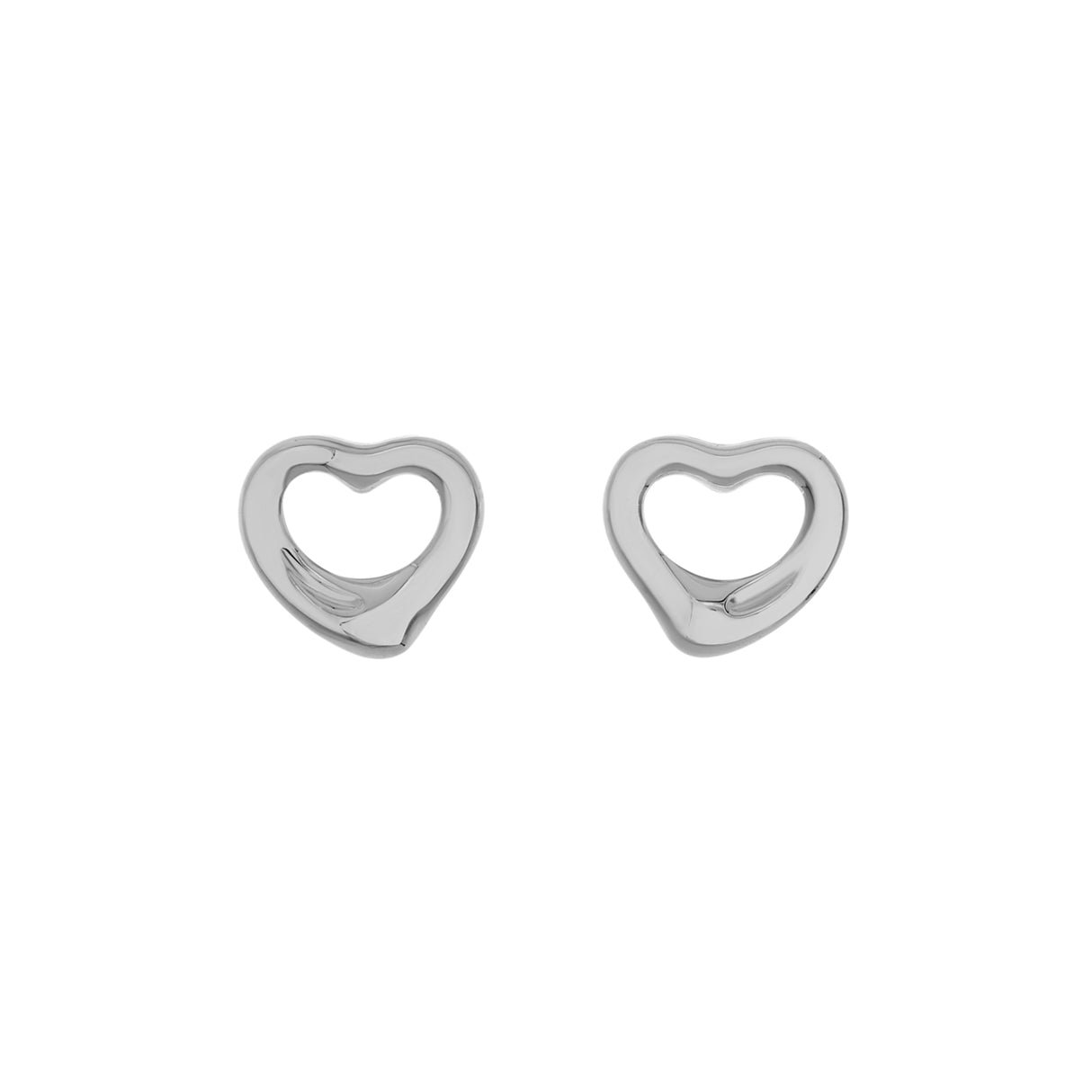 Tiffany & Co. Sterling Silver Open Heart Stud Earrings