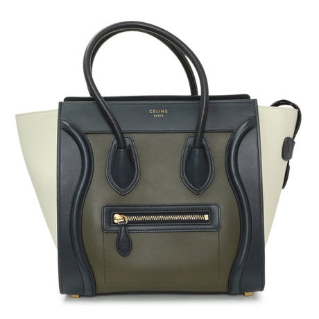 Celine Tricolor Calfskin Micro Luggage Tote Handbags Celine