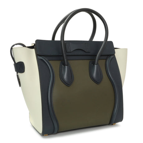 Celine Tricolor Calfskin Micro Luggage Tote Handbags Celine