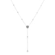 18K White Gold 8.9mm Pearl & Diamond Lariat Necklace Fine Jewellery Modaselle