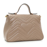 Gucci Porcelain Calfskin Matelasse Small GG Marmont Top Handle Shoulder Bag Handbags Gucci
