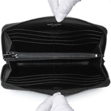 Saint Laurent Black Grain De Poudre Matelasse Chevron Monogram Zip Around Wallet Accessories Saint Laurent