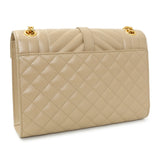 Saint Laurent Beige Grain De Poudre Textured Mixed Matelasse Triquilt Medium Monogram Satchel Handbags Saint Laurent