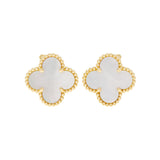 Van Cleef & Arpels 18K Yellow Gold Mother of Pearl Vintage Alhambra Earrings Designer Jewellery Van Cleef and Arpels