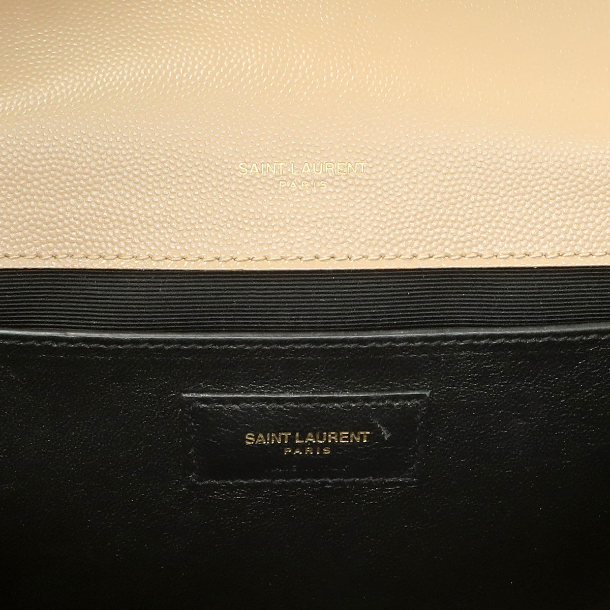 Saint Laurent Beige Grain De Poudre Textured Mixed Matelasse Triquilt Medium Monogram Satchel Handbags Saint Laurent
