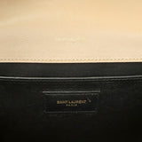Saint Laurent Beige Grain De Poudre Textured Mixed Matelasse Triquilt Medium Monogram Satchel Handbags Saint Laurent