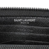 Saint Laurent Black Grain De Poudre Matelasse Chevron Monogram Zip Around Wallet Accessories Saint Laurent