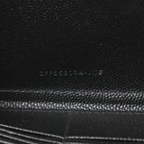 Saint Laurent Black Grain De Poudre Matelasse Chevron Monogram Zip Around Wallet Accessories Saint Laurent