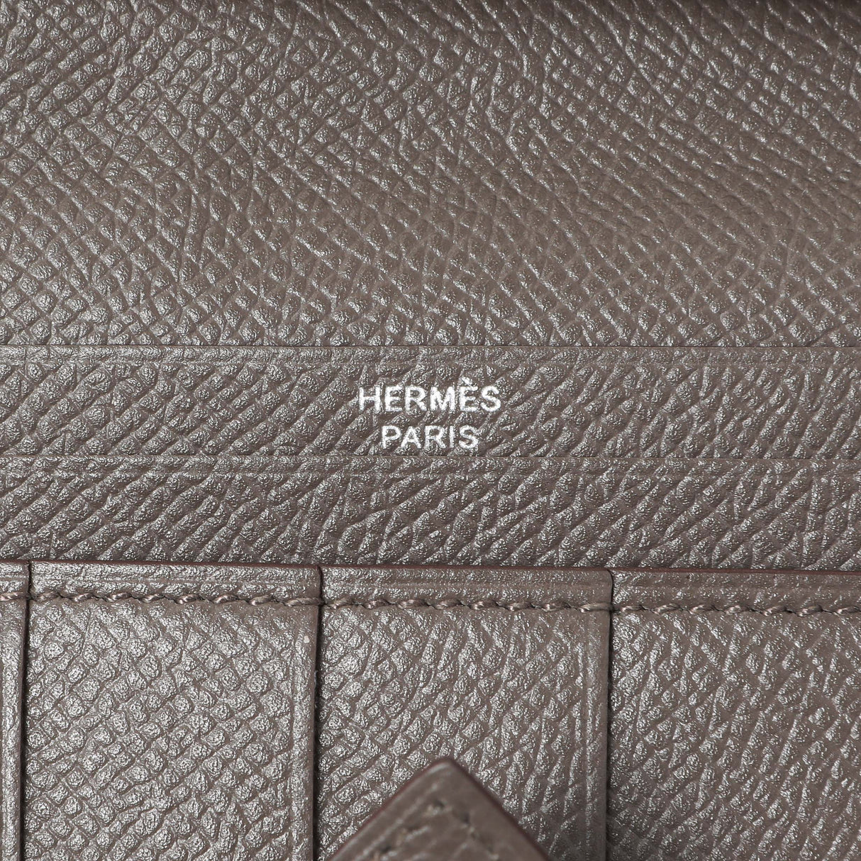 Hermes Etoupe Epsom Bearn Gusset Wallet