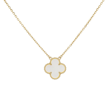 Van Cleef & Arpels 18K Yellow Gold Mother of Pearl Vintage Alhambra Pendant Necklace Designer Jewellery Van Cleef and Arpels