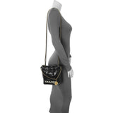 Chanel Black Shiny Calfskin Quilted Mini Chanel 22 Handbags Chanel