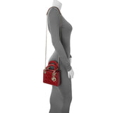 Christian Dior Cherry Red Patent Cannage Mini Lady Dior Handbags Christian Dior