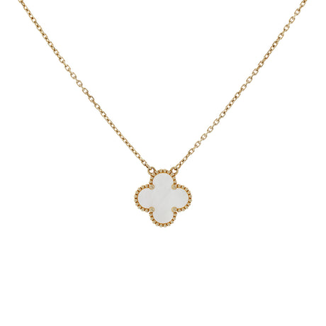 Van Cleef & Arpels 18K Yellow Gold Mother of Pearl Vintage Alhambra Pendant Necklace Designer Jewellery Van Cleef and Arpels