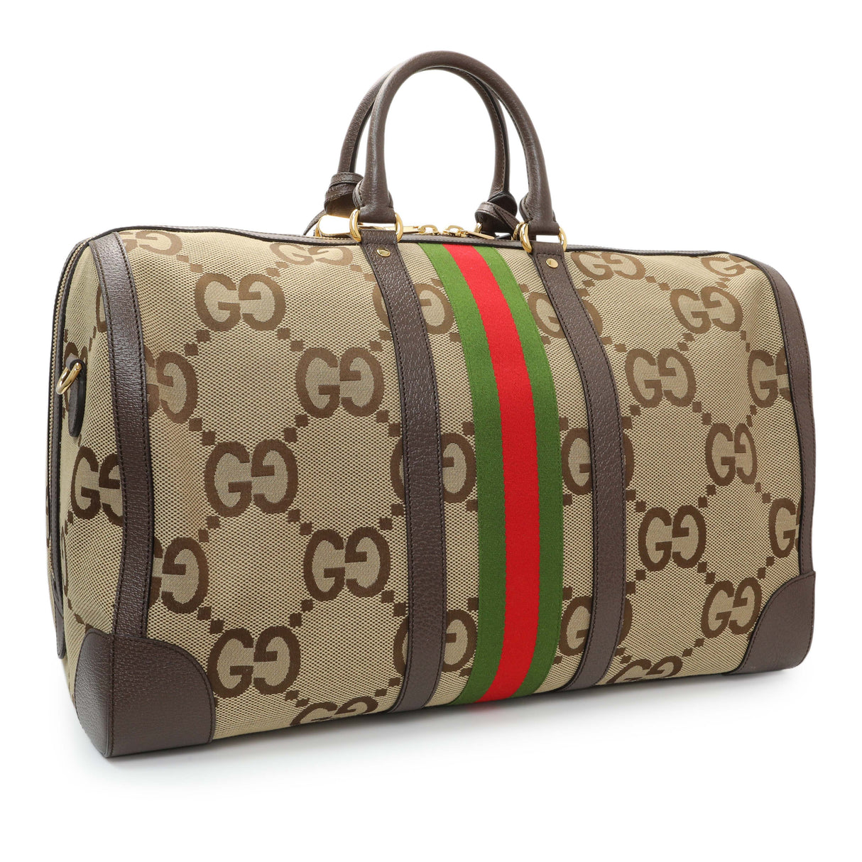 Gucci Monogram Jumbo GG Textured Dollar Calfskin Web Large Duffle Bag Handbags Gucci