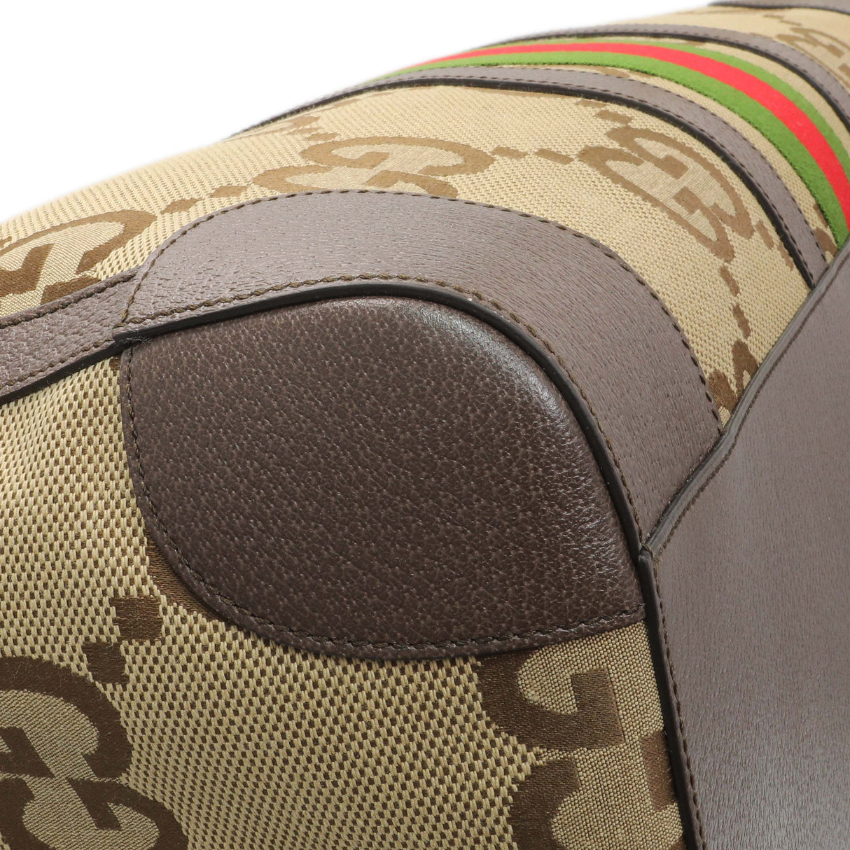 Gucci Monogram Jumbo GG Textured Dollar Calfskin Web Large Duffle Bag Handbags Gucci