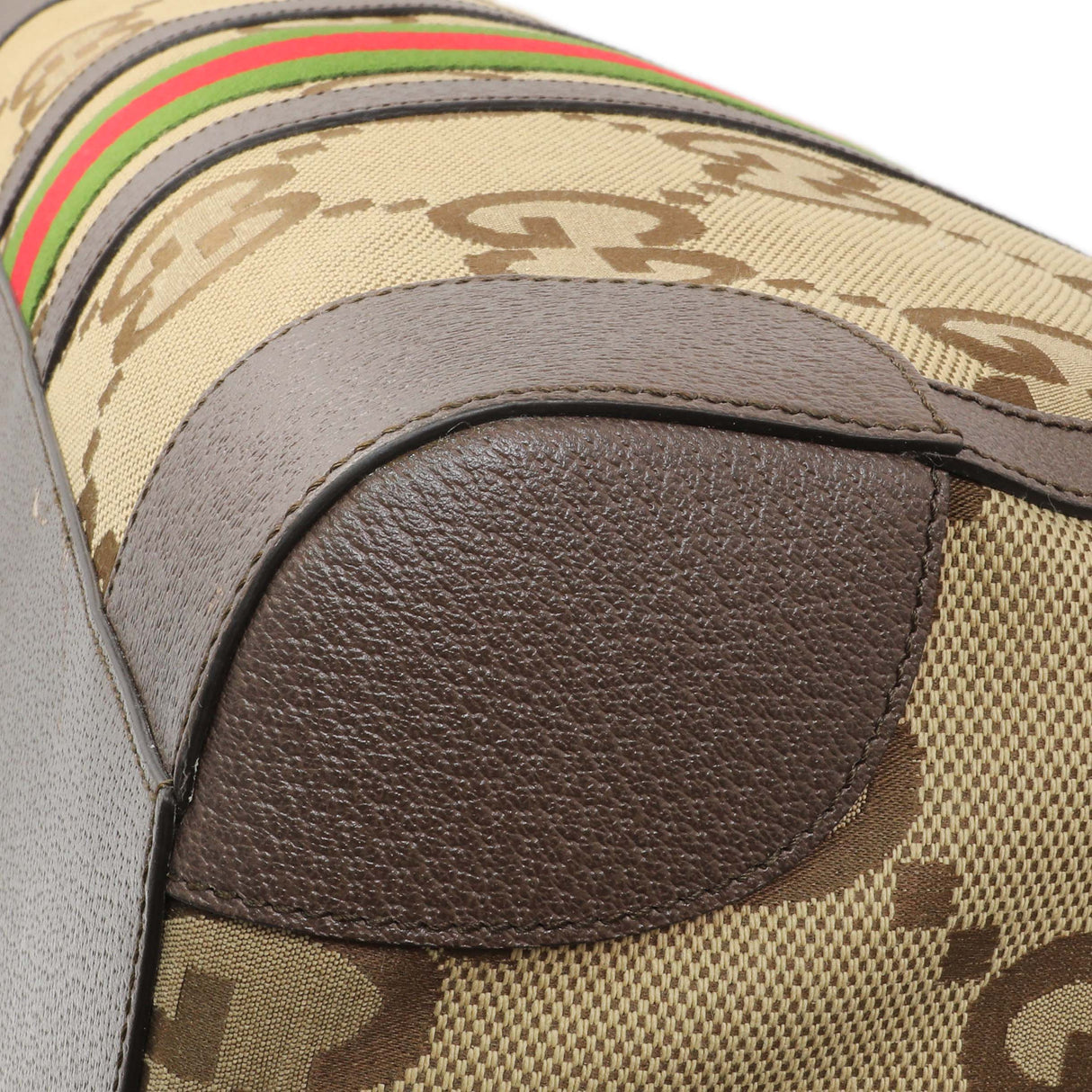 Gucci Monogram Jumbo GG Textured Dollar Calfskin Web Large Duffle Bag Handbags Gucci