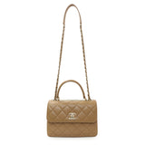 Chanel Beige Lambskin Quilted Small Trendy CC Dual Handle Flap Bag