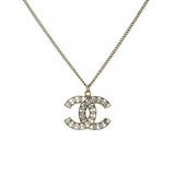 Chanel Pearl Crystal CC Pendant Necklace Necklaces Chanel