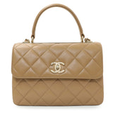 Chanel Beige Lambskin Quilted Small Trendy CC Dual Handle Flap Bag