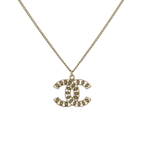 Chanel Pearl Crystal CC Pendant Necklace Necklaces Chanel