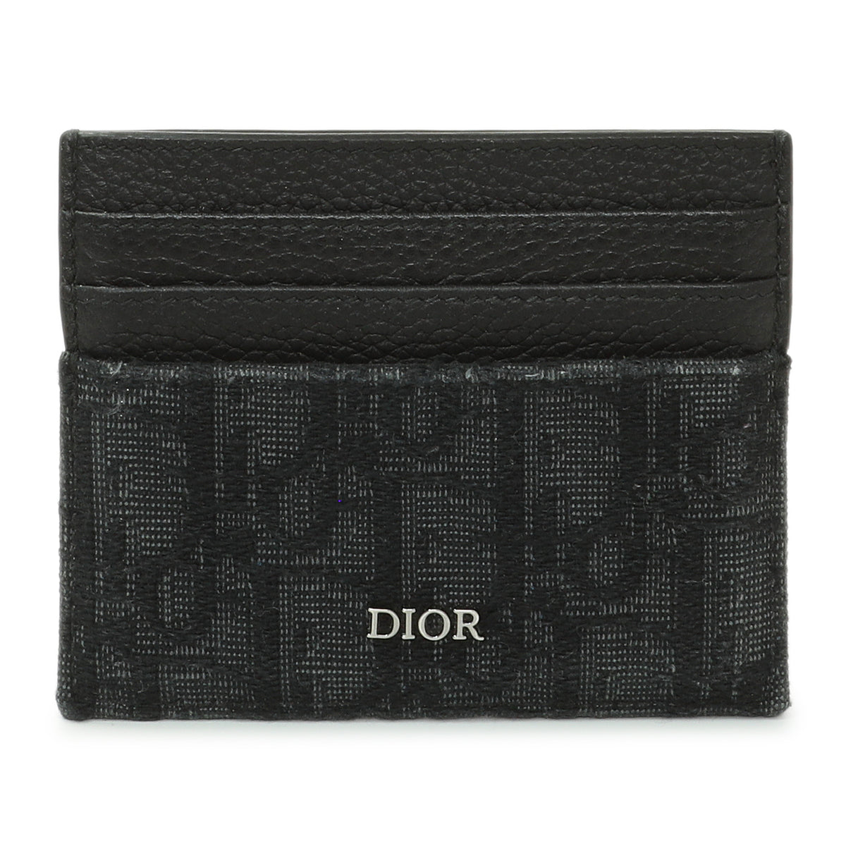 Christian Dior Black Oblique Jacquard and Grained Calfskin Card Holder Accessories Christian Dior