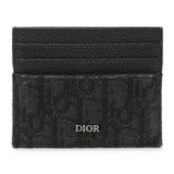 Christian Dior Black Oblique Jacquard and Grained Calfskin Card Holder Accessories Christian Dior