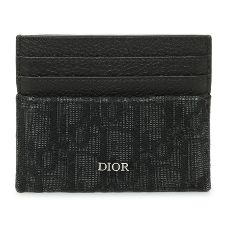 Christian Dior Black Oblique Jacquard and Grained Calfskin Card Holder Accessories Christian Dior