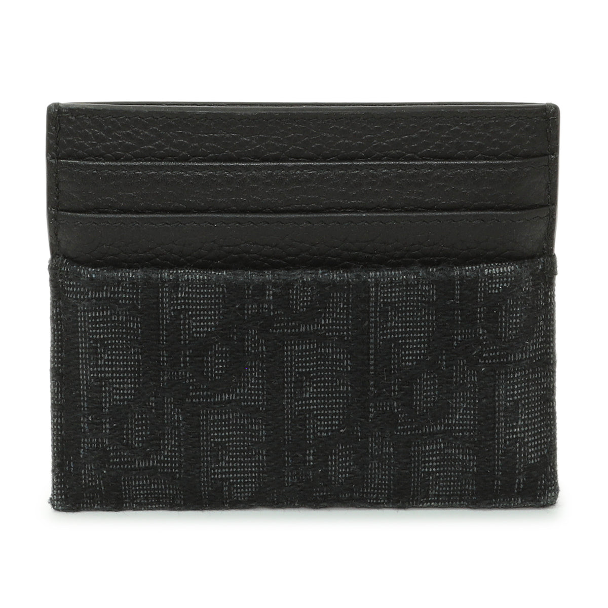 Christian Dior Black Oblique Jacquard and Grained Calfskin Card Holder Accessories Christian Dior