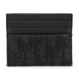 Christian Dior Black Oblique Jacquard and Grained Calfskin Card Holder Accessories Christian Dior