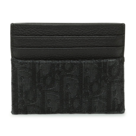 Christian Dior Black Oblique Jacquard and Grained Calfskin Card Holder Accessories Christian Dior