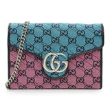 Gucci Monogram Multicolor Matelasse Diagonal GG Marmont Chain Wallet Handbags Gucci