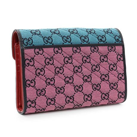 Gucci Monogram Multicolor Matelasse Diagonal GG Marmont Chain Wallet Handbags Gucci