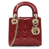 Christian Dior Cherry Red Patent Cannage Mini Lady Dior Handbags Christian Dior
