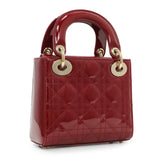 Christian Dior Cherry Red Patent Cannage Mini Lady Dior Handbags Christian Dior