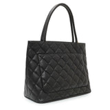 Chanel Black Quilted Caviar Medallion Tote Handbags Chanel