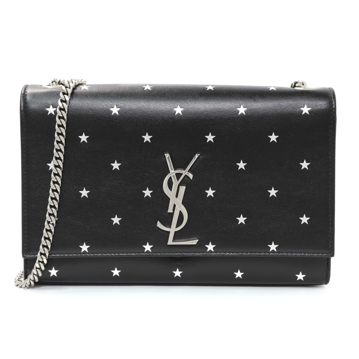 Saint Laurent Black Star Print Calfskin Medium Kate Satchel Handbags Saint Laurent