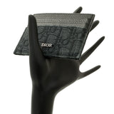 Christian Dior Black Oblique Jacquard and Grained Calfskin Card Holder Accessories Christian Dior