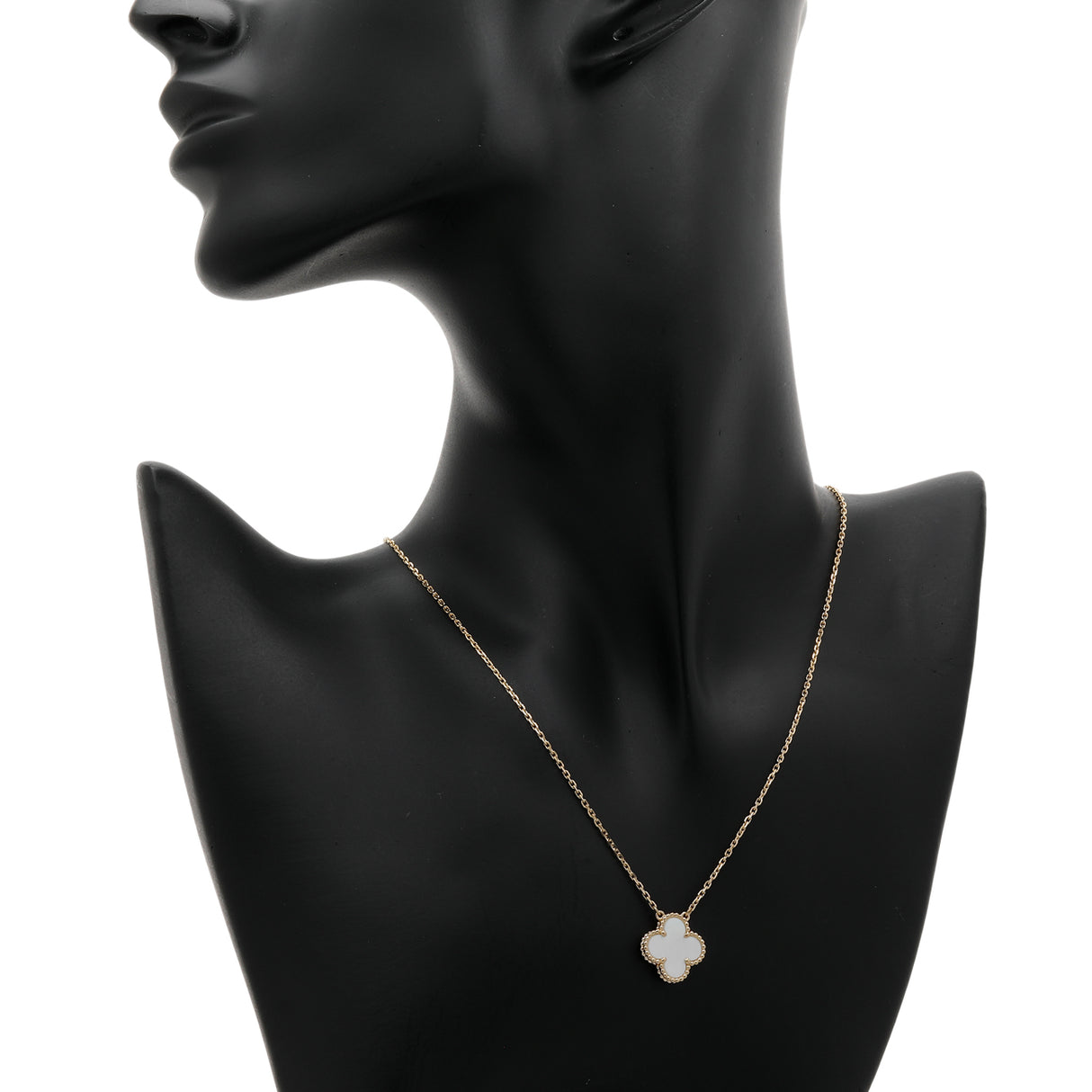 Van Cleef & Arpels 18K Yellow Gold Mother of Pearl Vintage Alhambra Pendant Necklace Designer Jewellery Van Cleef and Arpels