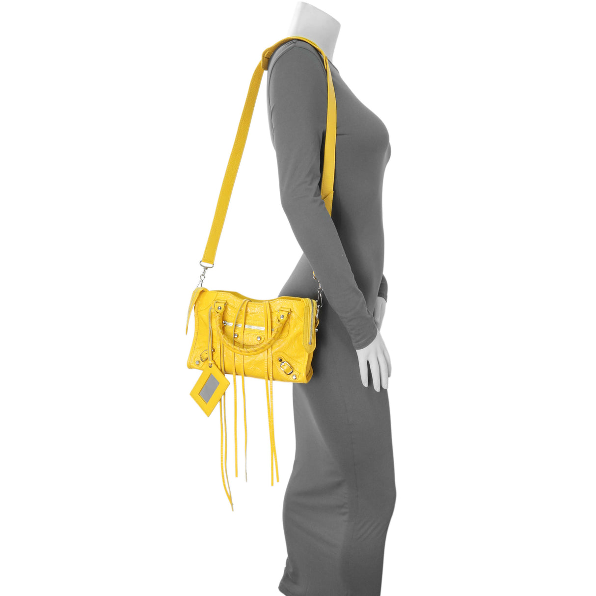 Balenciaga Yellow Agneau Classic Hardware Mini City Handbags Balenciaga